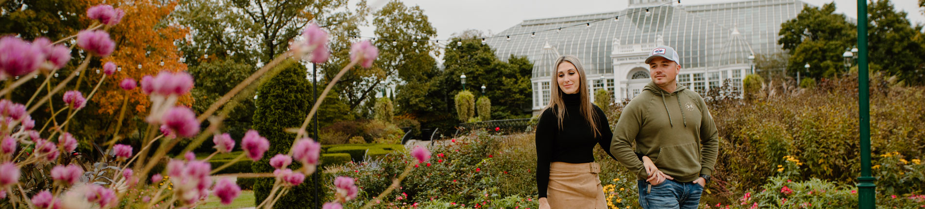 a young couple at the gardens