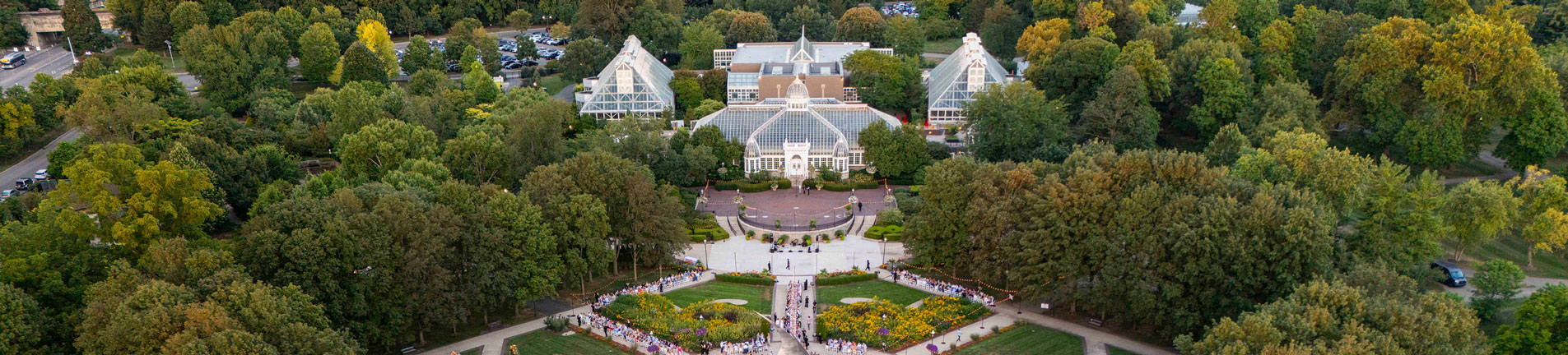 aerial view of the gardens 