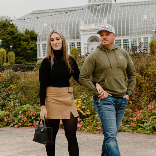 a young couple at the gardens